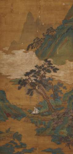 佚名（明代1368-1644） 松下高士圖 設色絹本立軸