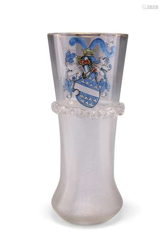 A GERMAN ARMORIAL DRINKING GLASS, CIRCA 1865, probably by Fr...