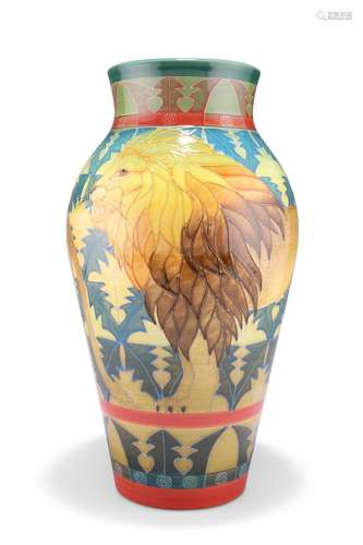 SALLY TUFFIN, A LARGE DENNIS CHINA WORKS VASE, tubelined and...