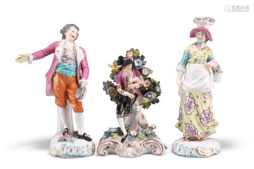 A PAIR OF CONTINENTAL PORCELAIN FIGURES, late 19th Century, ...