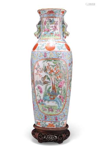 A CHINESE TURQUOISE-GROUND VASE, 19TH CENTURY, of shouldered...