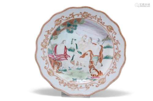 A CHINESE EXPORT 'JUDGEMENT OF PARIS' PLATE, MID-18T...