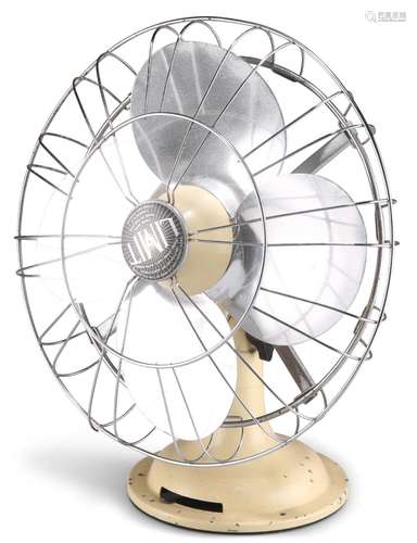 A MID 20TH CENTURY LIMIT INDUSTRIAL ELECTRIC DESK FAN, in cr...