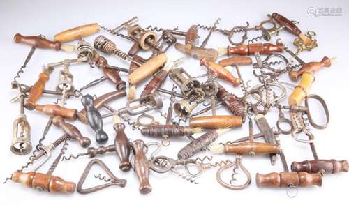 A LARGE COLLECTION OF ANTIQUE AND LATER CORKSCREWS, includin...