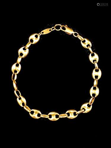 Bracelet en or jaune 18K (750°/00) maille chaîne d’ancre