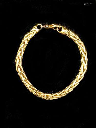 Bracelet maille palmier en or jaune 18K (750°/00)