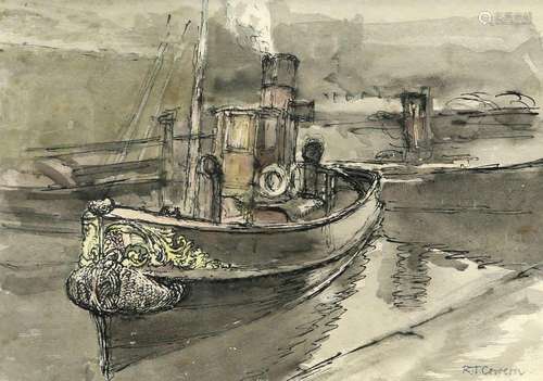 RAYMOND TEAGUE COWERN (1913-1986), BRISTOL TUG, signed lower...