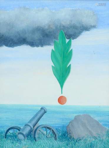 PATRICK BURKE (1932-2010), CANNON, inscribed verso, gouache,...