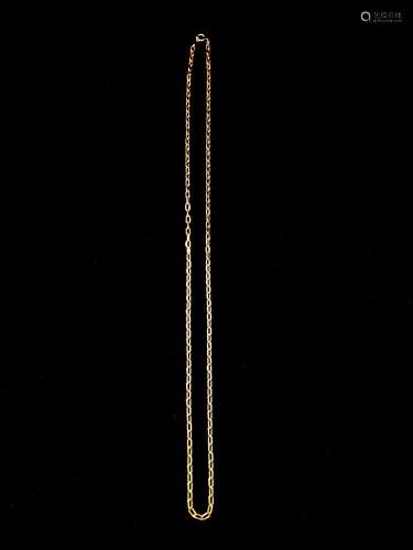 Longue chaine en or jaune 17K (750°/00) maille ovale