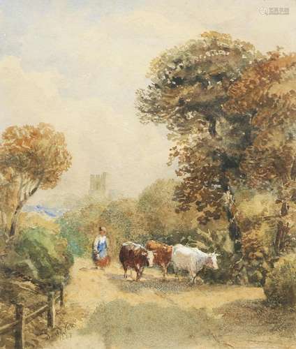 DAVID COX (1783-1859), LANE AT HARBORNE, STAFFORDSHIRE, sign...