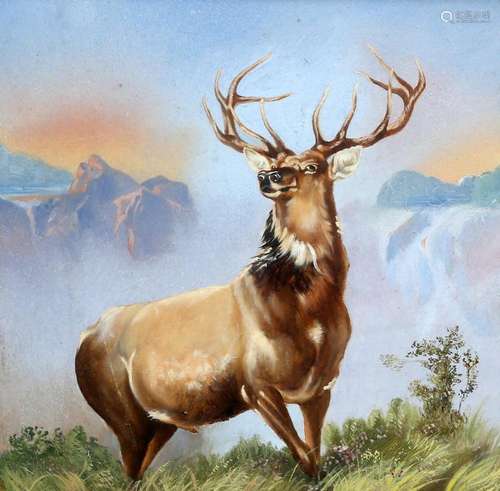 SCOTTISH SCHOOL (19TH CENTURY), HIGHLAND STAG, gouache, fram...