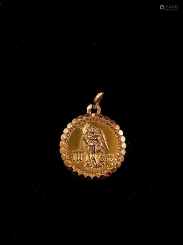 Médaille en or jaune 18K (750°/00) figurant l’allégorie du s...