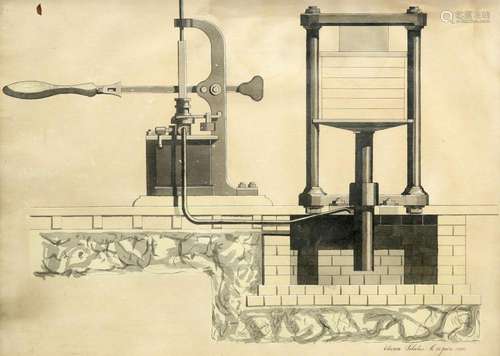 A FRENCH ARCHITECT'S DRAWING, signed 'Etienne Sabati...