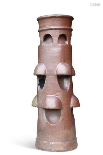 A LARGE SALT-GLAZED CHIMNEY POT. 119.5cm high