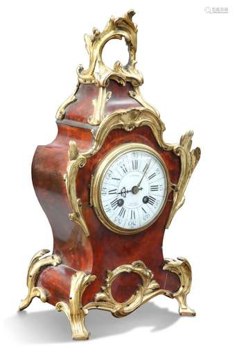 A LATE 19TH CENTURY FRENCH RED TORTOISESHELL AND ORMOLU MANT...