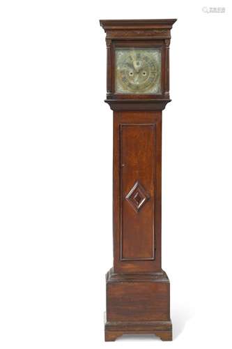 AN 18TH CENTURY OAK EIGHT-DAY LONGCASE CLOCK, the 11½-inch s...