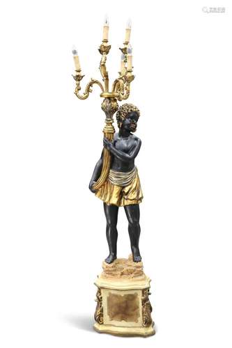 A VENETIAN BAROQUE-STYLE FIGURAL FLOOR LAMP, the figure mode...