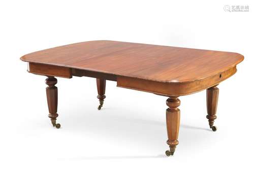 A VICTORIAN MAHOGANY WIND-OUT EXTENDING DINING TABLE, the mo...