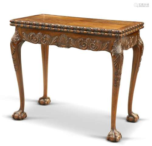 A CHIPPENDALE REVIVAL MAHOGANY CARD TABLE, LATE 19TH CENTURY...