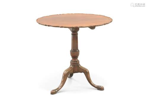 A GEORGE III-STYLE MAHOGANY TILT-TOP TRIPOD TABLE, with pie ...