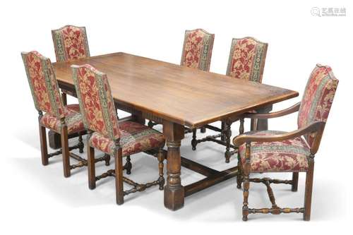 ROYAL OAK FURNITURE COMPANY, A PERIOD-STYLE OAK REFECTORY DI...