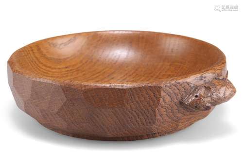 ROBERT THOMPSON OF KILBURN, A MOUSEMAN OAK SMALL BOWL, adzed...