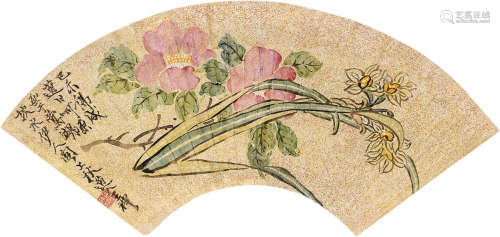 1831～1879 王礼 己未（1859）年作 水仙 洒金设色纸本 立轴