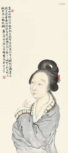 1884～1961 熊松泉 袅娜腰肢淡薄妆 设色纸本 立轴