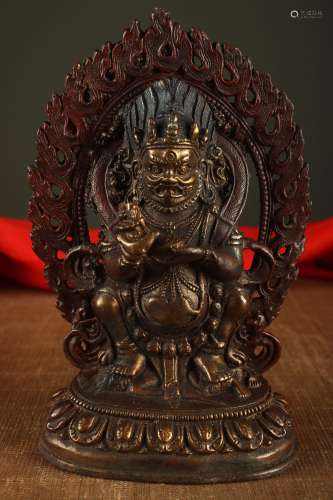 旧藏 铜鎏金二臂玛哈嘎拉