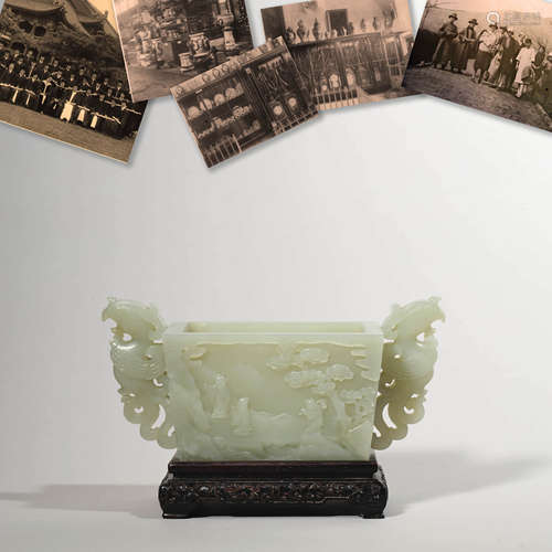 Chinese White Jade Twin-Phoenix-Eared Censer