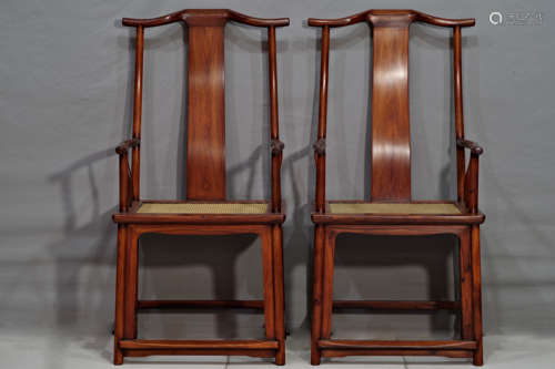 Pair of Huanghuali official Hat Armchairs