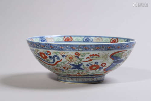 Wucai Glaze Flower Bowl