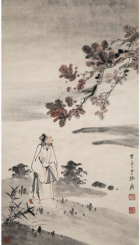 Chinese Figure Painting Paper, Zhang Daqian Mark