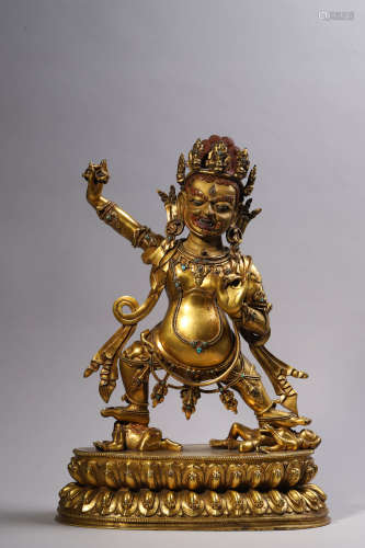 Gilt Bronze Figure of Vajrapani