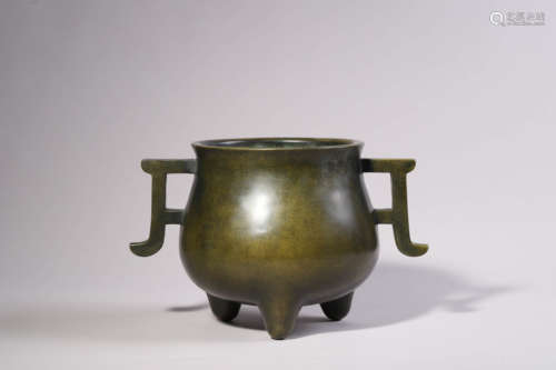 Bronze Tripod Double-Eared Censer