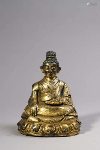 Gilt Bronze Figure of Guru
