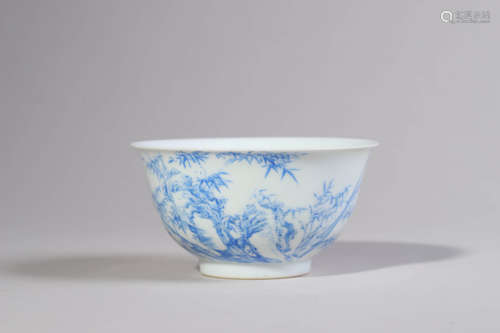 Blue and White Bamboo Bowl