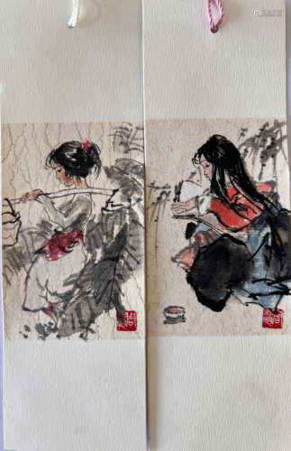 Chinese Lady Painting Bookmarks, Zhou Sicong Mark