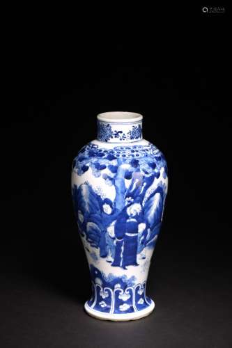 A CHINESE BLUE AND WHITE 'FIGURAL' VASE
