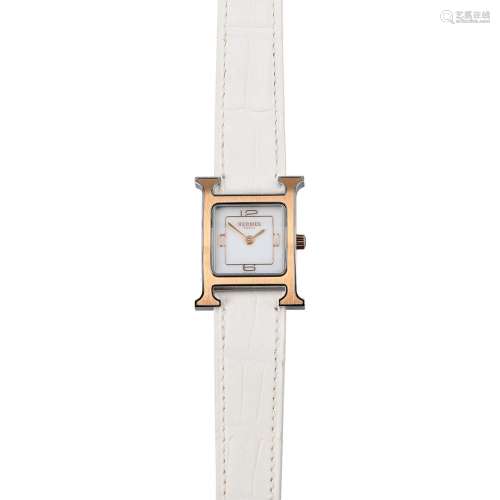 Hermès wristwatch 'HEURE H, 21 x 21 mm'.