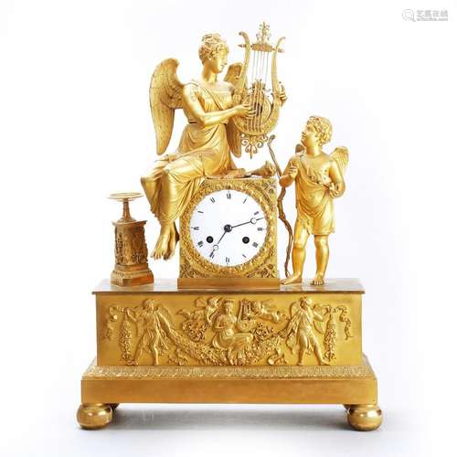 A French Gilded Table Clock.