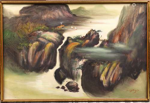 DICKENS CHANG: LANDSCAPE, OIL ON CANVAS