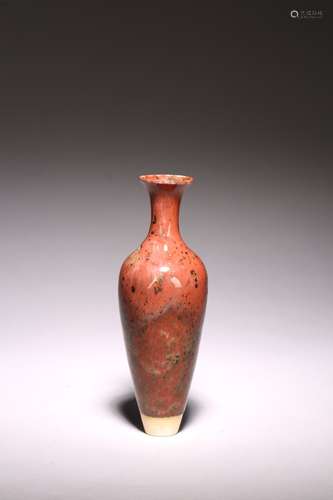 A CHINESE PEACH-BLOOM GLAZE VASE