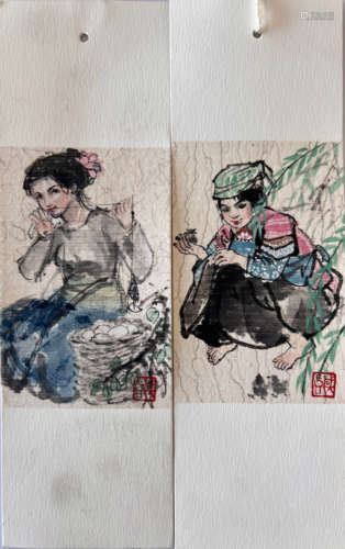 Chinese Lady Painting Bookmarks, Shi Guoliang Mark