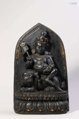 Carved Black Stone Jambhala