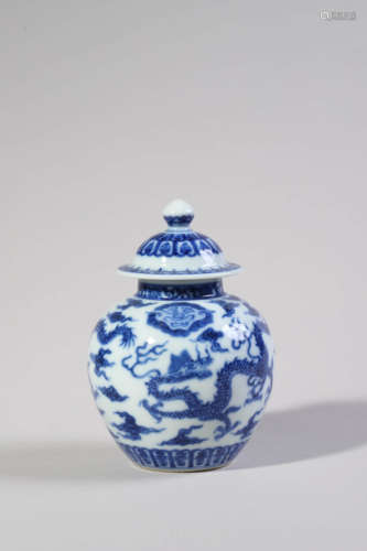 Blue and White Dragon Jar and Cover