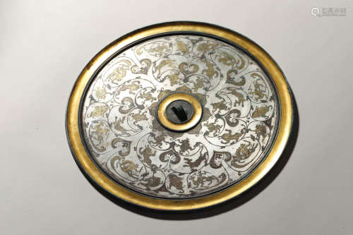 Gold and Silver Inlaying Bronze Mirror