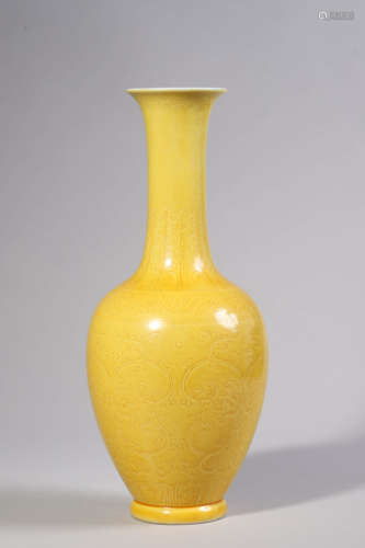 Yellow Glaze Baluster Vase