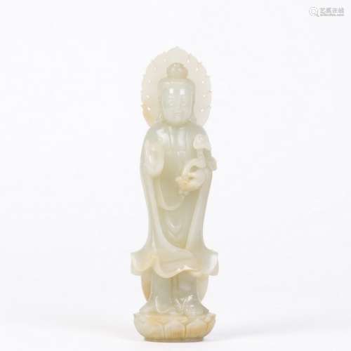 A White Jade Figure of Guanyin