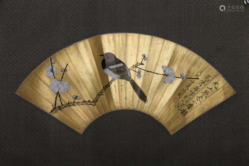 Chinese Flower&Bird Painting Fan Painting, Yu Fei’An Mark
